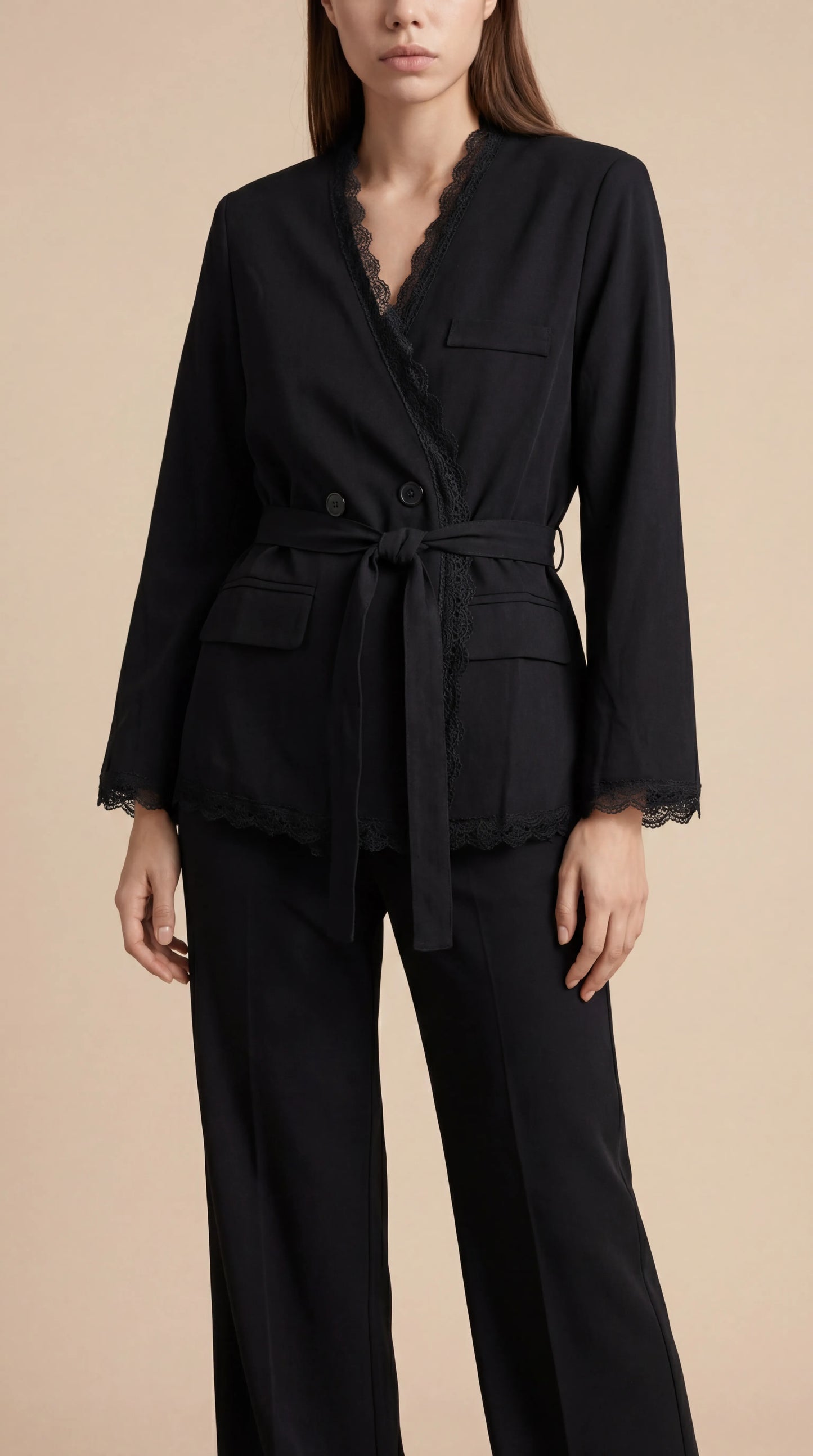 The Noir Lace Suit