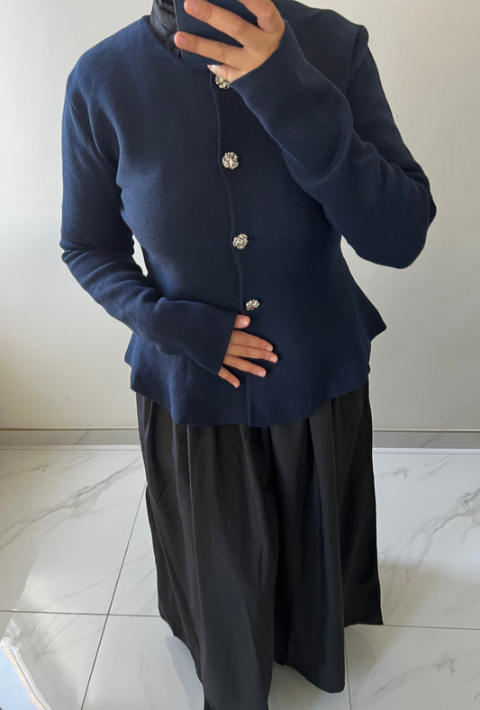 The Élyse Cardigan — Silver Buttons