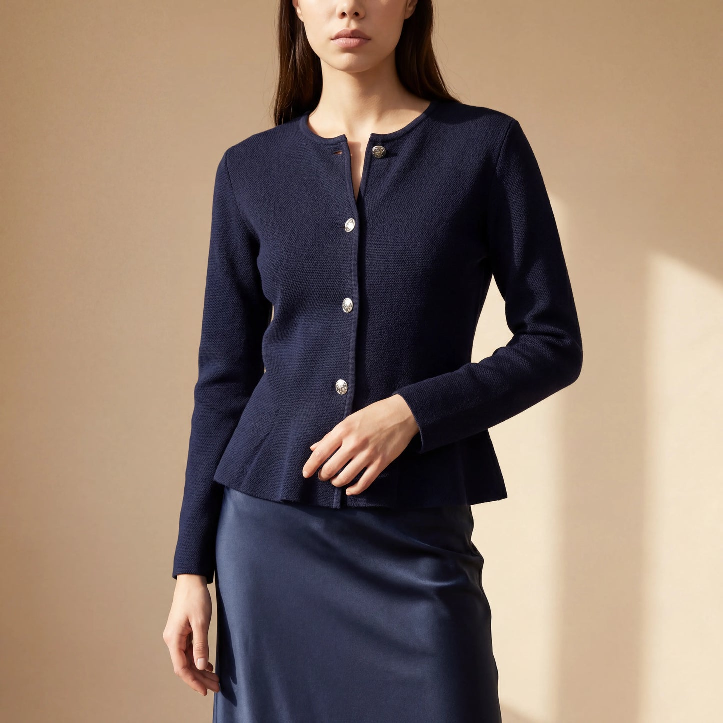 The Élyse Cardigan — Silver Buttons