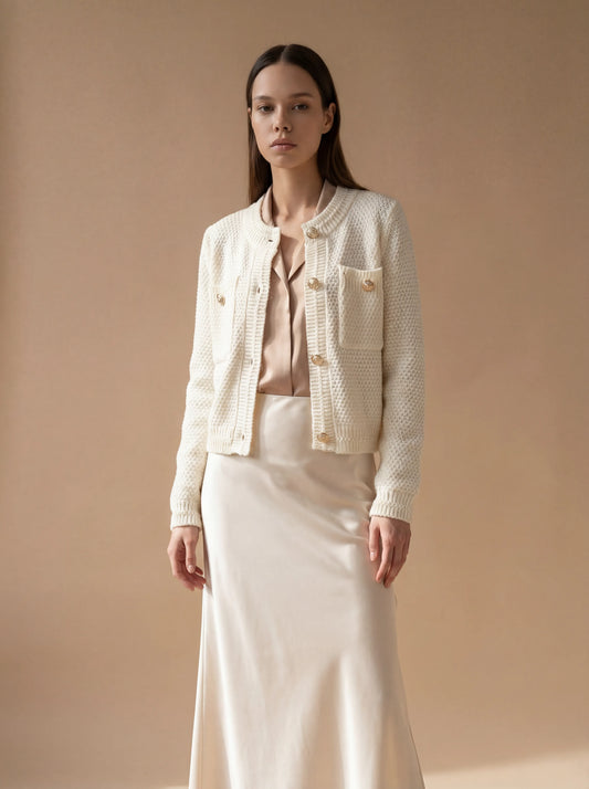 The Ivory Knit Cardigan